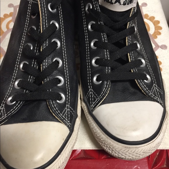 COPY - COPY - Leather black converse - Picture 2 of 2